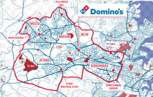 Domino S Malta  Birkirkara  Domino S Malta Delivery   Dominos On World Map  HD Png Download