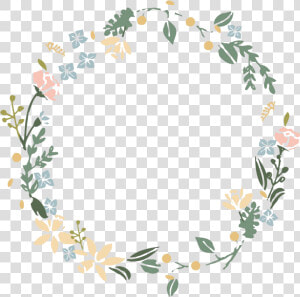 Modern Floral Garland Png Picture   Wreath With Flowers Drawing  Transparent Png