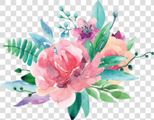 Ftestickers Watercolor Flowers Pink   Watercolor Bouquet Flower Transparent Background  HD Png Download