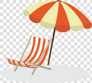 Vecteur Euclidean Vector   Lounge Chair Beach Umbrella Vector  HD Png Download