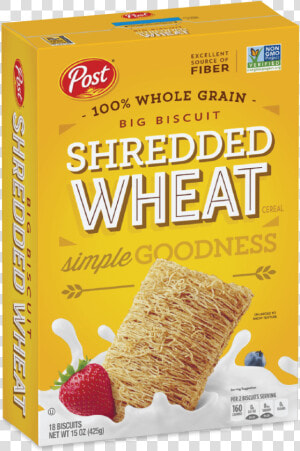 Post Shredded Wheat Whole Grain Box   Shredded Wheat  HD Png Download