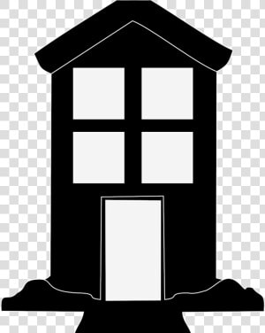 Hut House Black Icon Image   Neighbour Houses Clipart Black And White  HD Png Download