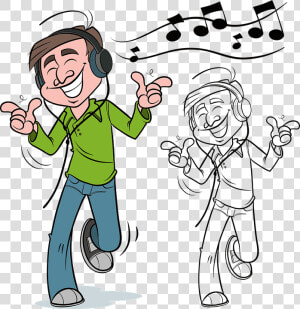 Man  Music  Dancing  Dance  People  Male  Person   Listen To Music Clipart  HD Png Download