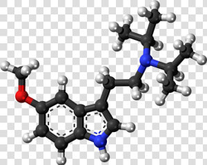 5 Meo Dipt Molecule Ball   Serotonin Chemical Structure 3d  HD Png Download