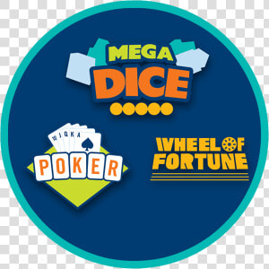 Megadice Poker And Wheel Of Fortune Logo In A Circle   Fia World Motor Sport Council  HD Png Download