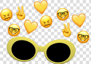  cloutgoggles  yellow  clout  goggles  sunglasses  emoji  HD Png Download