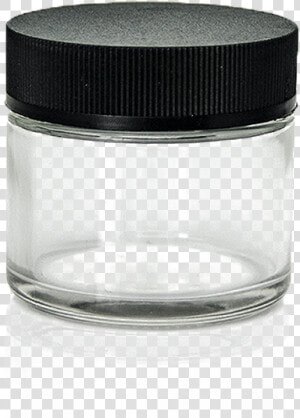 2oz Child Resistant Glass Jars With Lids  53mm Child   Glass Jar Black Cap  HD Png Download