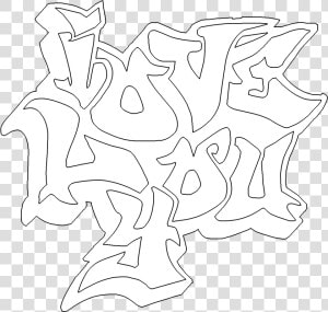 28 Collection Of I Love You Graffiti Coloring Pages   Graffiti I Love You  HD Png Download