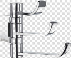 Ice Swing Arm Triple Hook In Polished Chrome   Frosted   Držiaky Na Uteráky Do Kúpelne  HD Png Download