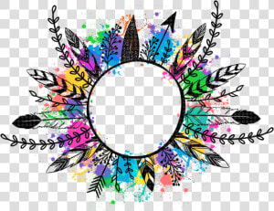  feather  feathers  arrow  wreath  featherart  featherwreath   Feathers And Arrow In Round  HD Png Download