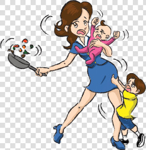 Mom And Family   Busy Mom Png  Transparent Png