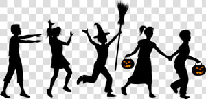 Transparent Halloween Silhouette Png   Trick Or Treat Safety Tips 2019  Png Download