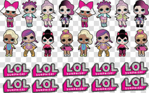 26x Lol Surprise Edible Cake Toppers 50mm Cupcake Decorating   Cartoon  HD Png Download