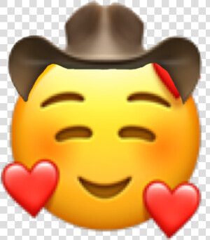  emoji  cowboy  heart  iphone  california  nature  night   Cowboy Emoji With Heart  HD Png Download