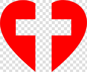 Heart Cross Clip Arts   White Cross In Red Heart  HD Png Download