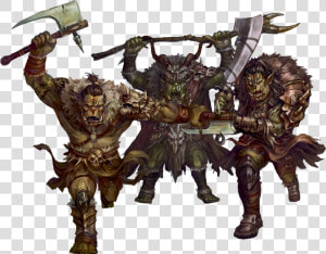 Three Orcs With Weapons Drawn   Illustration  HD Png Download