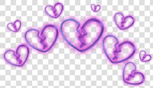  broken  heart  emoji  crown  circle  glitter  glitch   Purple Broken Heart Emoji Transparent  HD Png Download