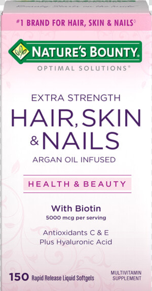 Extra Strength Hair  Skin  amp  Nails   Hair Vitamins Nature  39 s Bounty  HD Png Download