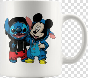 Stitch  amp  Mickey Disney Mug Class   Stitch And Mickey Disney Shirt  HD Png Download