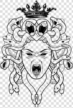 Black And White Medusa Gorgona Queen Tattoo Design   Medusa Vector Png  Transparent Png