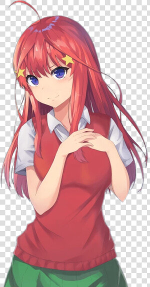  anime  girl  cute  red  longhair  gotoubun No Hanayome   Cute Anime Girl Long Hair  HD Png Download