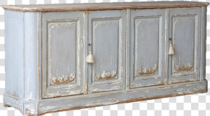 Cream Distressed Sideboard With Four Doors And Wood   Cabinetry  HD Png Download