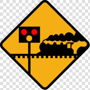 Clipart Slow Down Sign   Unprotected Level Crossing Ahead  HD Png Download