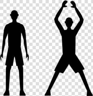 People Jumping Jacks Png Transparent Images   Jumping Jacks Exercise Silhouette  Png Download