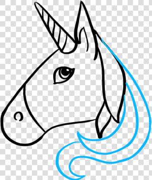 How To Draw Unicorn Emoji   Emoji Unicorn Drawing Head  HD Png Download