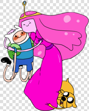 Adventure Time Princess Bubblegum Hugging Finn   Adventure Time Finn Jake Bubblegum  HD Png Download