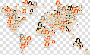 Avatars World Map Clip Arts   Millones De Personas En El Mundo  HD Png Download