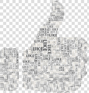 Like Thumbs Up Word Cloud Grayscale Clip Arts   Word Cloud Like  HD Png Download