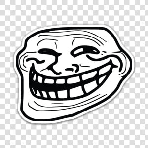 Troll Face Meme Shaped Sticker Unixstickers   Troll Face Meme Png  Transparent Png