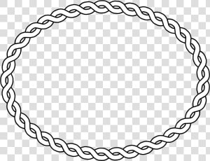 Oval Clipart Black And White   Oval Vector Rope Border  HD Png Download