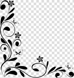 Flower Borders And Frames Clipart   Border Design Black And White  HD Png Download