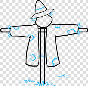 How To Draw Scarecrow   Scarecrow Drawing Easy  HD Png Download