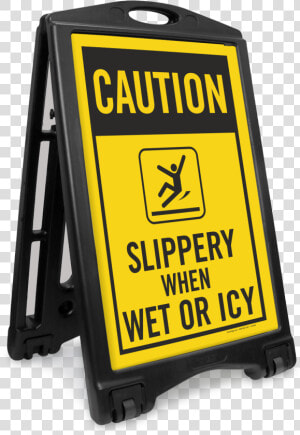 Slippery When Wet Or Icy Sidewalk Sign Kit   No Parking Sign Portable  HD Png Download