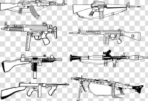 Firearm Weapon Ak 47 Machine Gun   Machine Gun Vector  HD Png Download