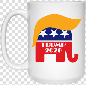 White Mug Re elect President Trump 2020 Gop Elephant   Donald Trump  HD Png Download