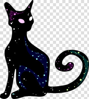 Cat  Cosmos  Black  Animal  Starry Sky  Silhouette   Illustration  HD Png Download