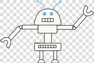 How To Draw Robot   Easy Drawing Of A Robot  HD Png Download