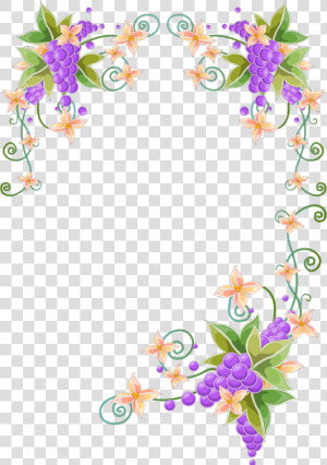 Christmas Corner Border Png   Border Design With Flowers And Butterflies  Transparent Png