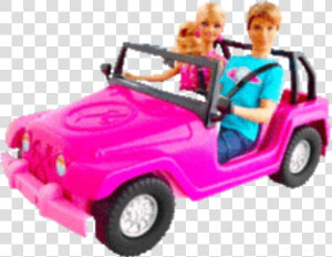  barbie  ken  car  pink   Barbie Beach Cruiser And Ken Doll  HD Png Download