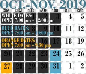 Dates  amp  Hours Of Operation  HD Png Download