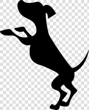 Small Dog Silhouette Standing On His Back Paws   Dog Standing Up Png  Transparent Png