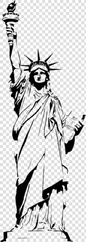  silhouette  siluet  statue  statues  architecture   Cartoon Drawing Statue Of Liberty  HD Png Download