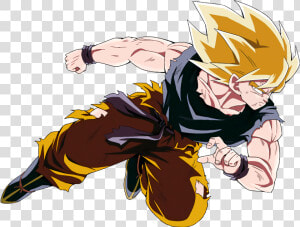 Son Goku Ssj Namek Render 2 Dokkan Battle  HD Png Download