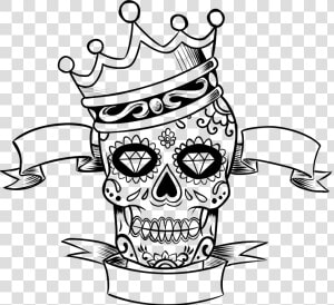 Dia De Los Muertos Skull Drawing  HD Png Download