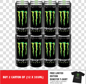 Monster Energy Drink 12 X 355ml X 2 Carton   Monster Energy Drink  HD Png Download