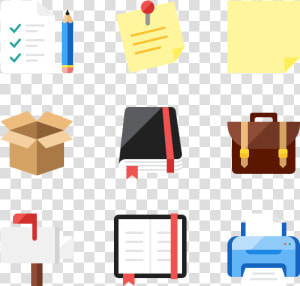 Essential Set   Office Colored Icons Vector  HD Png Download